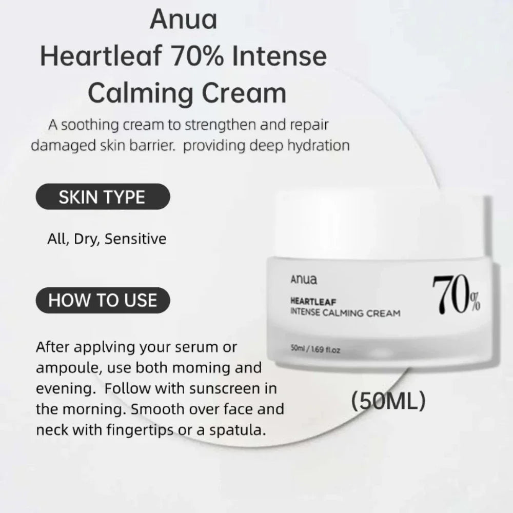 Anua Heartleaf Cleanser / Toner / Cleansing Oil / Intense calming cream / Moisture soothing ampoule / Toner Pad Korea skincare